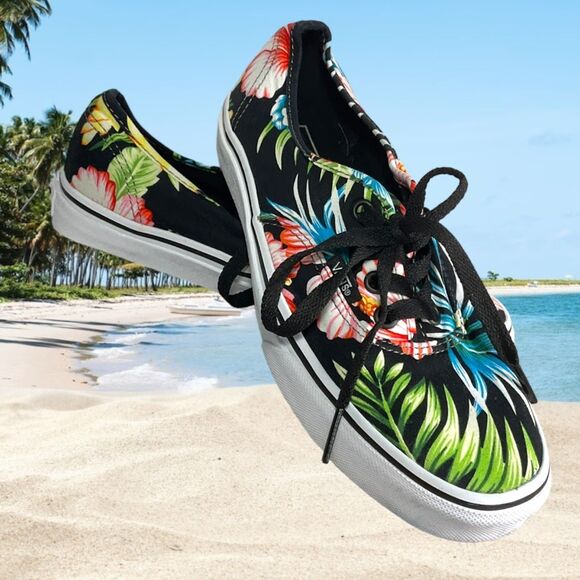 Vans Shoes - Vans Hibiscus Hawaiian Tropical Floral Print Lace Up Shoes Women's Size 6.5